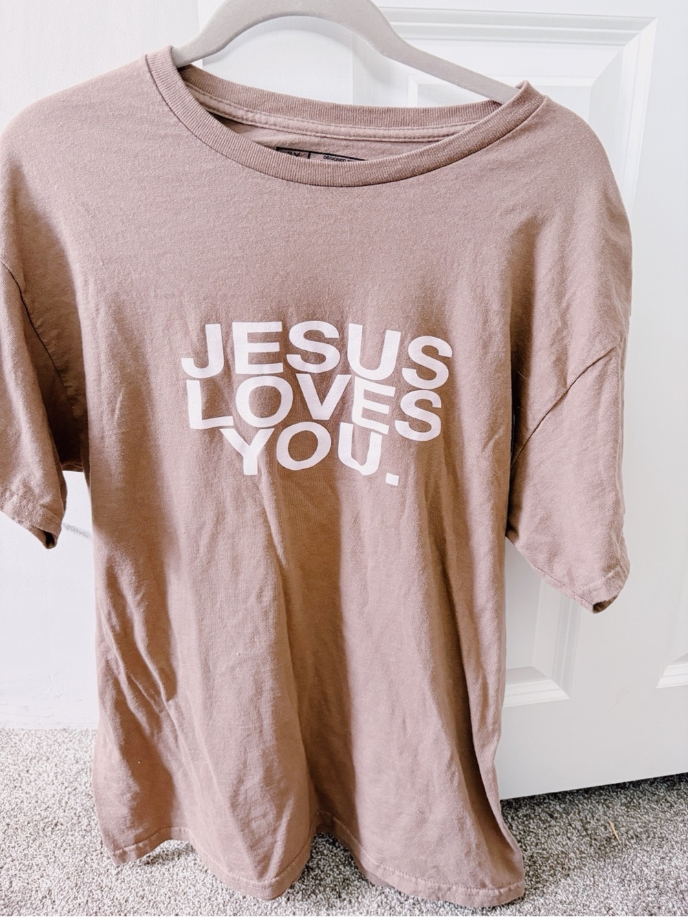 Jesus Loves You Short Sleeve Tee - Brown